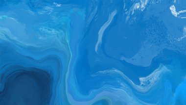 Mavi boya fırçası elementli zarif afiş tasarımı. Soyut dekorasyon. Vektör illüstrasyonu.