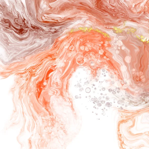 Векторное Коралловое Знамя Ручное Рисование Абстрактного Мазка Волновой Элемент — стоковый вектор