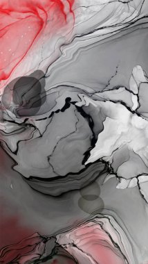 Beyaz arka planda siyah kırmızı fırça darbesi. Tasarım elemanı. Grunge dalga lekelerinin vektör çizimi. Vektör fırçaları resimleme.