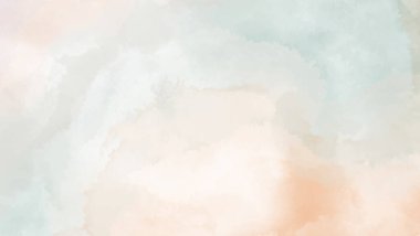 Yumuşak tonlu suluboya lekeleriyle tasarlanmış soyut yatay arkaplan, Vektör illüstrasyonu