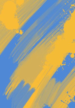 Soyut Mavi Sarı Boya Ukrayna tarzı arka plan. Ukrayna renk tasarım afişi ögesi. Vektör illüstrasyonu