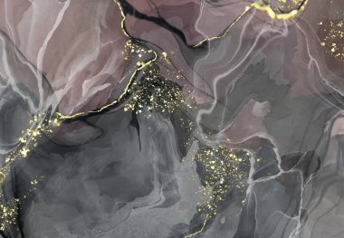 Vektör siyah pembe pankart. El çizimi soyut fırça darbesi. Dalga ögesi.