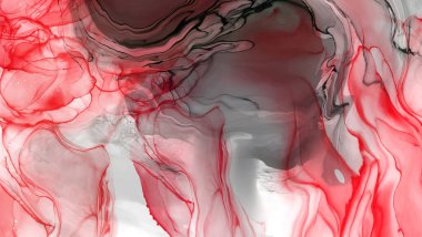 Beyaz arka planda siyah kırmızı fırça darbesi. Tasarım elemanı. Grunge dalga lekelerinin vektör çizimi. Vektör fırçaları resimleme.