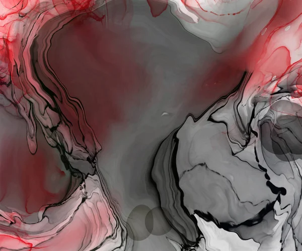 Pinceau Encre Rouge Noire Sur Fond Blanc Élément Design Illustration — Image vectorielle