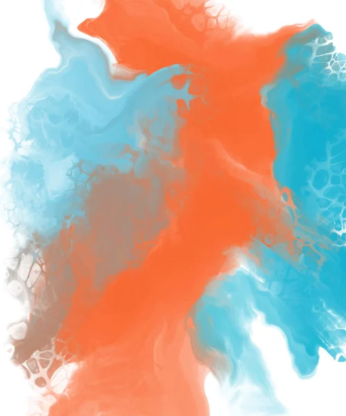 Abstrakt Blå Orange Färg Bakgrund Målning Design Vektor Illustration — Stock vektor
