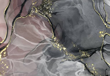 Vektör siyah pembe pankart. El çizimi soyut fırça darbesi. Dalga ögesi.