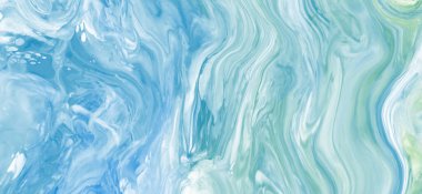 Mavi boya fırçası elementli zarif afiş tasarımı. Soyut dekorasyon. Vektör illüstrasyonu.