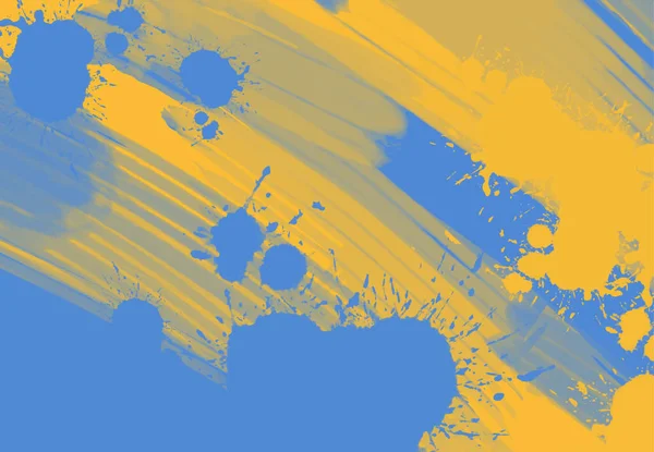 Abstracto Azul Amarillo Pintura Ucrania Estilo Fondo Elemento Banner Diseño — Vector de stock