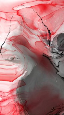 Beyaz arka planda siyah kırmızı fırça darbesi. Tasarım elemanı. Grunge dalga lekelerinin vektör çizimi. Vektör fırçaları resimleme.