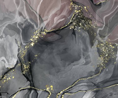 Vektör siyah pembe pankart. El çizimi soyut fırça darbesi. Dalga ögesi.