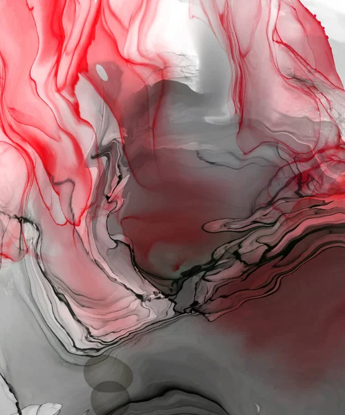 Beyaz arka planda siyah kırmızı fırça darbesi. Tasarım elemanı. Grunge dalga lekelerinin vektör çizimi. Vektör fırçaları resimleme.