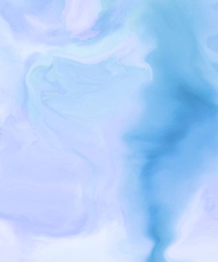 Mavi boya fırçası elementli zarif afiş tasarımı. Soyut dekorasyon. Vektör illüstrasyonu.