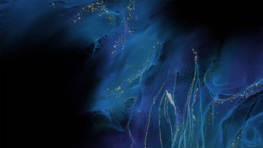 Renkli fırça elementleri olan zarif bir afiş tasarımı. Soyut dekorasyon. Vektör illüstrasyonu.