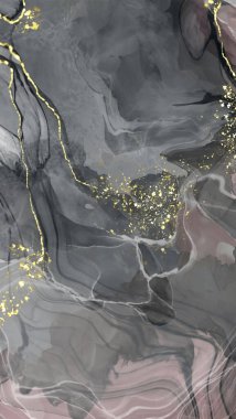 Vektör siyah pembe pankart. El çizimi soyut fırça darbesi. Dalga ögesi.