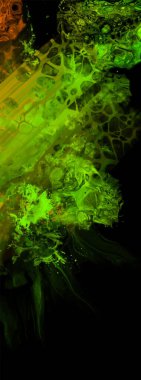 Siyah üzerine modern renkli akış arka planı. Renk pankartıyla dalga sıvısı. Tasarım projen için sanat tasarımı. Vektör illüstrasyonu.