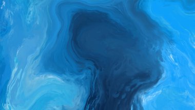 Mavi boya fırçası elementli zarif afiş tasarımı. Soyut dekorasyon. Vektör illüstrasyonu.