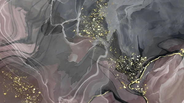 Vektör siyah pembe pankart. El çizimi soyut fırça darbesi. Dalga ögesi.