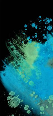 Siyahın modern mavi akış arkaplanı. Renk pankartı şeklinde sıvı. Tasarım projen için sanat tasarımı. Vektör illüstrasyonu.