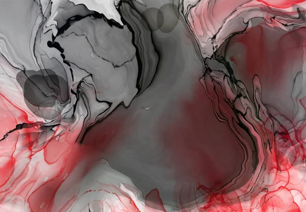 Beyaz arka planda siyah kırmızı fırça darbesi. Tasarım elemanı. Grunge dalga lekelerinin vektör çizimi. Vektör fırçaları resimleme.