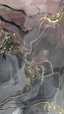 Vektör siyah pembe pankart. El çizimi soyut fırça darbesi. Dalga ögesi.