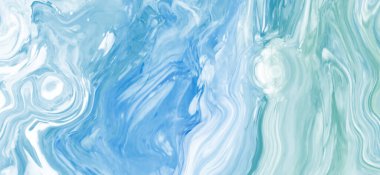 Mavi boya fırçası elementli zarif afiş tasarımı. Soyut dekorasyon. Vektör illüstrasyonu.