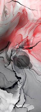 Beyaz arka planda siyah kırmızı fırça darbesi. Tasarım elemanı. Grunge dalga lekelerinin vektör çizimi. Vektör fırçaları resimleme.