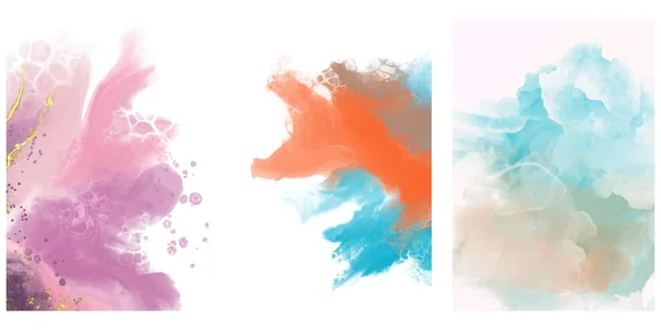 Modern Colorful Flow Backgrounds Set Abstract Color Banners Collection Art — Vector de stock