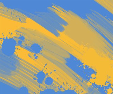 Soyut Mavi Sarı Boya Ukrayna tarzı arka plan. Ukrayna renk tasarım afişi ögesi. Vektör illüstrasyonu