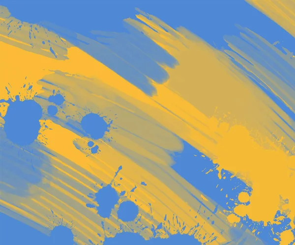 Abstracto Azul Amarillo Pintura Ucrania Estilo Fondo Elemento Banner Diseño — Vector de stock