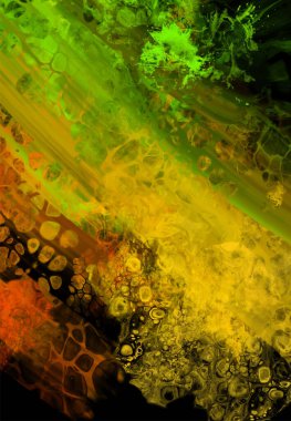 Siyah üzerine modern renkli akış arka planı. Renk pankartıyla dalga sıvısı. Tasarım projen için sanat tasarımı. Vektör illüstrasyonu.