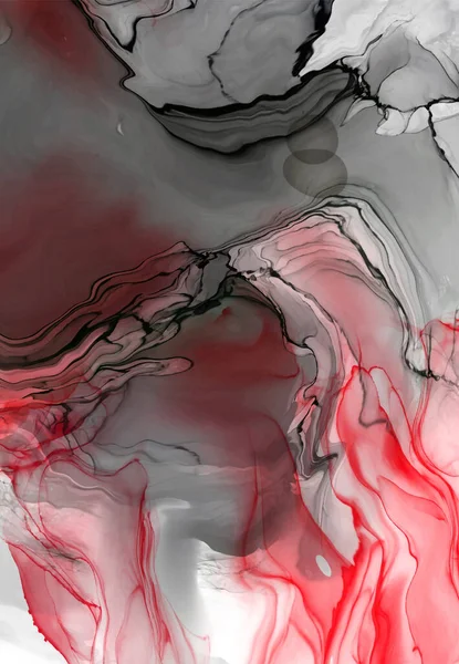 Beyaz arka planda siyah kırmızı fırça darbesi. Tasarım elemanı. Grunge dalga lekelerinin vektör çizimi. Vektör fırçaları resimleme.