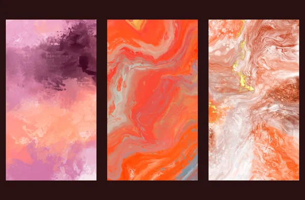 Modern Colorful Flow Backgrounds Set Abstract Color Banners Collection Art — Vettoriale Stock