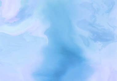 Mavi boya fırçası elementli zarif afiş tasarımı. Soyut dekorasyon. Vektör illüstrasyonu.