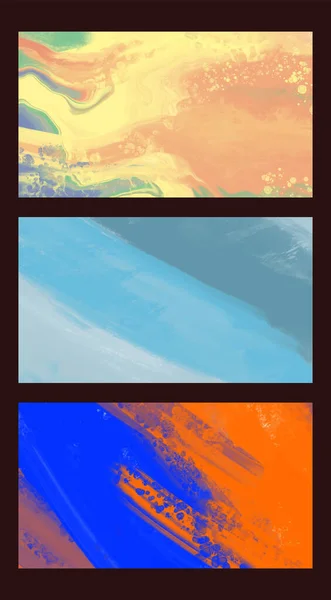 Modern Colorful Flow Backgrounds Set Abstract Color Banners Collection Art — Stok Vektör