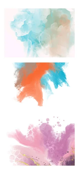 Modern Colorful Flow Backgrounds Set Abstract Color Banners Collection Art — Vector de stock