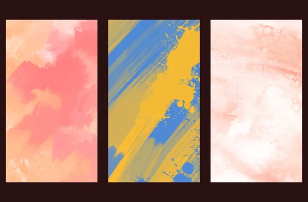 Modern Colorful Flow Backgrounds Set Abstract Color Banners Collection Art — 스톡 벡터