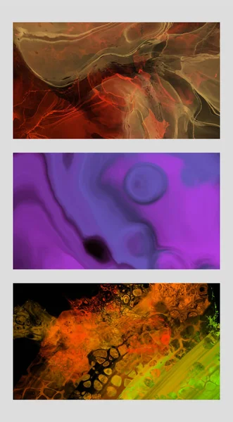 Modern Colorful Flow Backgrounds Set Abstract Color Banners Collection Art — Archivo Imágenes Vectoriales