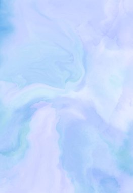 Mavi boya fırçası elementli zarif afiş tasarımı. Soyut dekorasyon. Vektör illüstrasyonu.