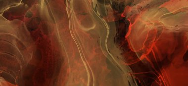 Renkli fırça elementleri olan zarif bir afiş tasarımı. Soyut dekorasyon. Vektör illüstrasyonu.