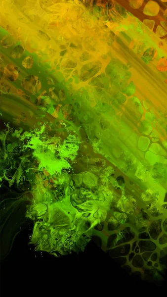 Siyah üzerine modern renkli akış arka planı. Renk pankartıyla dalga sıvısı. Tasarım projen için sanat tasarımı. Vektör illüstrasyonu.