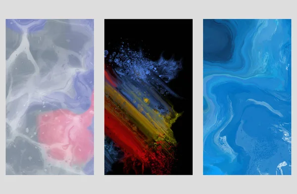 Modern Colorful Flow Backgrounds Set Abstract Color Banners Collection Art — Vettoriale Stock