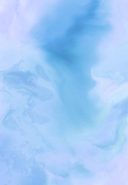 Mavi boya fırçası elementli zarif afiş tasarımı. Soyut dekorasyon. Vektör illüstrasyonu.