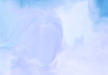 Mavi boya fırçası elementli zarif afiş tasarımı. Soyut dekorasyon. Vektör illüstrasyonu.