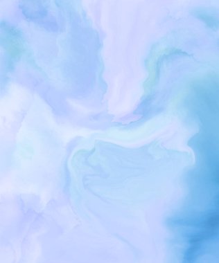 Mavi boya fırçası elementli zarif afiş tasarımı. Soyut dekorasyon. Vektör illüstrasyonu.