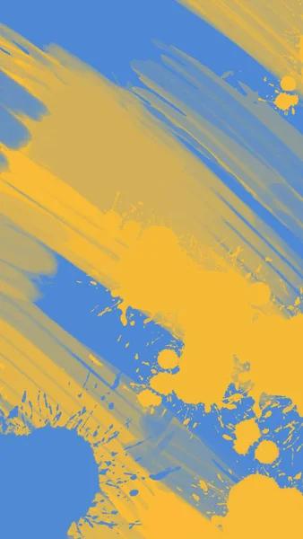 Abstracto Azul Amarillo Pintura Ucrania Estilo Fondo Elemento Banner Diseño — Vector de stock