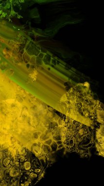 Siyah üzerine modern renkli akış arka planı. Renk pankartıyla dalga sıvısı. Tasarım projen için sanat tasarımı. Vektör illüstrasyonu.