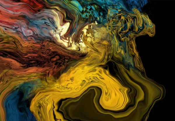 Fond Flux Coloré Moderne Sur Noir Onde Forme Liquide Bannière — Image vectorielle