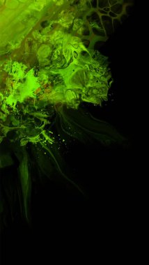 Siyah üzerine modern renkli akış arka planı. Renk pankartıyla dalga sıvısı. Tasarım projen için sanat tasarımı. Vektör illüstrasyonu.