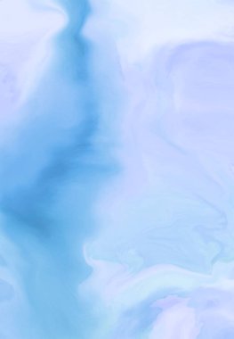 Mavi boya fırçası elementli zarif afiş tasarımı. Soyut dekorasyon. Vektör illüstrasyonu.