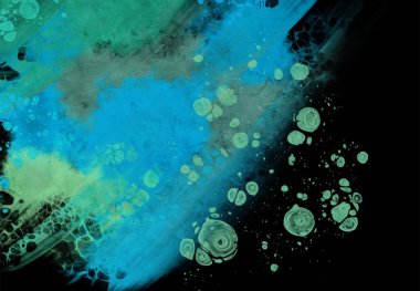 Siyahın modern mavi akış arkaplanı. Renk pankartı şeklinde sıvı. Tasarım projen için sanat tasarımı. Vektör illüstrasyonu.